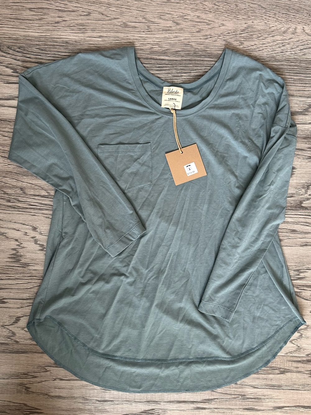 Blondie Relaxed Long-Sleeve Pocket Tee in Dusty Sage by